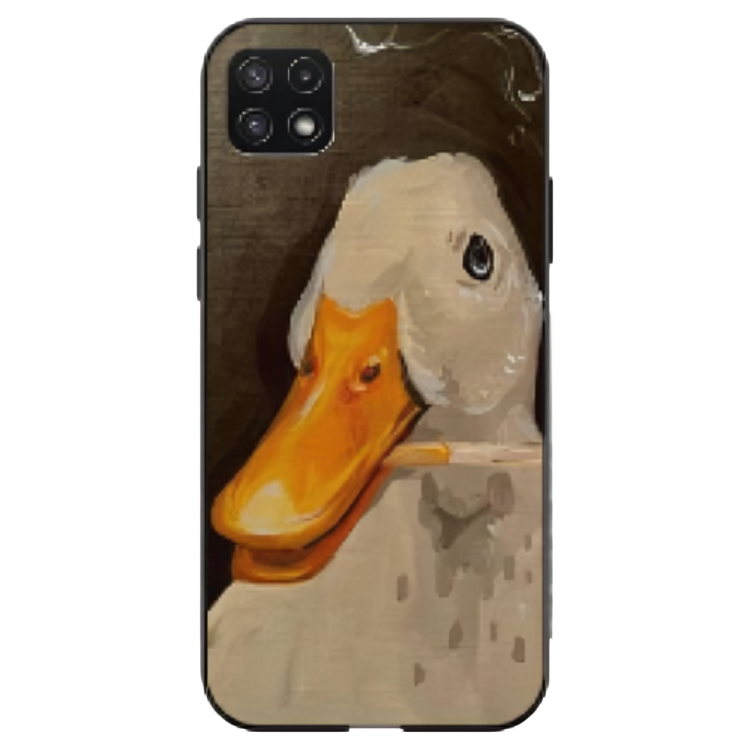 Samsung Galaxy A22 4G Case – Premium Artistic Phone Cover (Metal Glass Finish) – ‘An Existential Duck’ by Libaadah