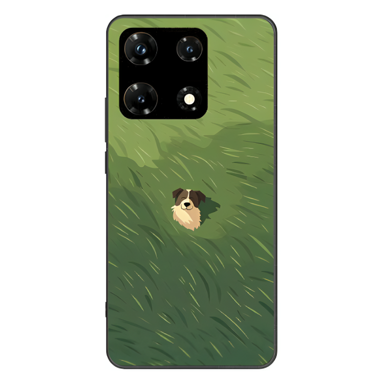Infinix Note 30 Pro Case – Premium Artistic Phone Cover (Metal Glass Finish) – ‘The dog in the Grass Field’ by Libaadah
