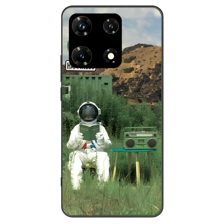 Infinix Note 30 Pro Case – Premium Artistic Phone Cover (Metal Glass Finish) – ‘The Absence Beneath Happiness’ by Libaadah