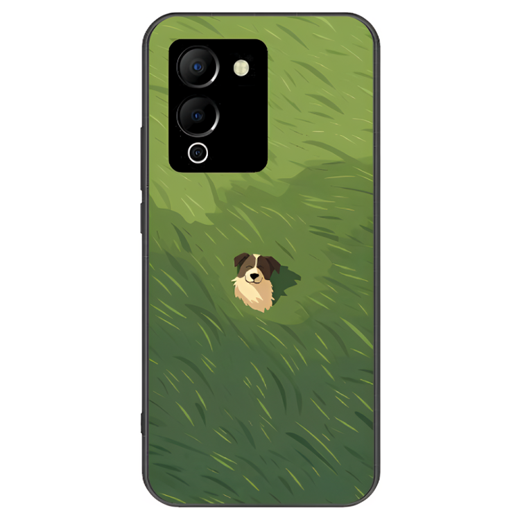 Infinix Note 12 Case – Premium Artistic Phone Cover (Metal Glass Finish) – ‘The dog in the Grass Field’ by Libaadah