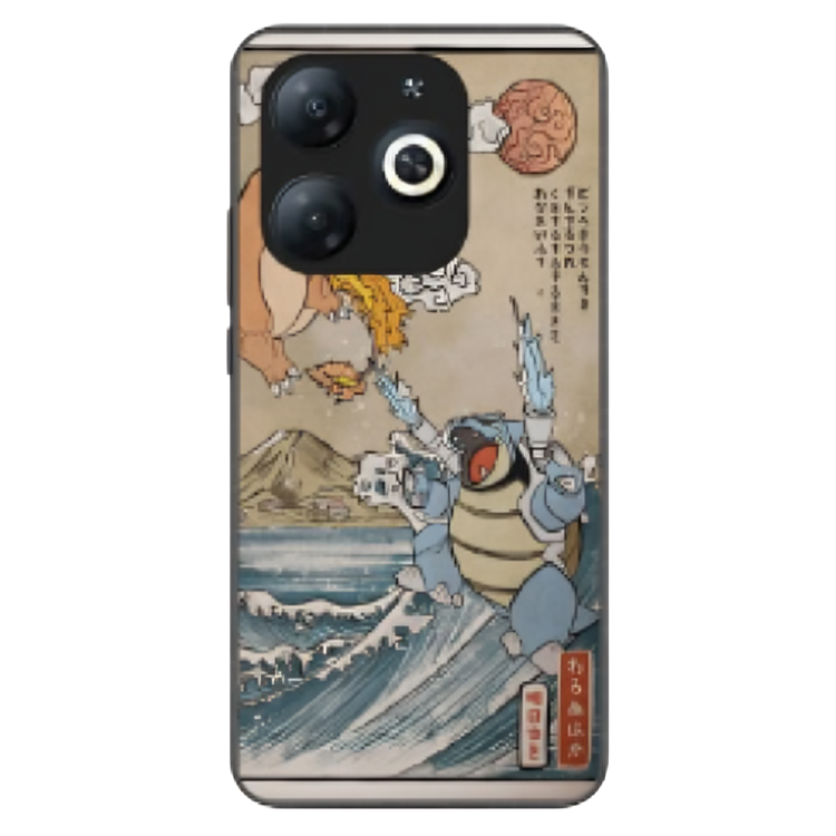Tecno Spark 20C Case – Premium Artistic Phone Cover (Metal Glass Finish) – ‘The Great Wave of Kanto’ by Libadah