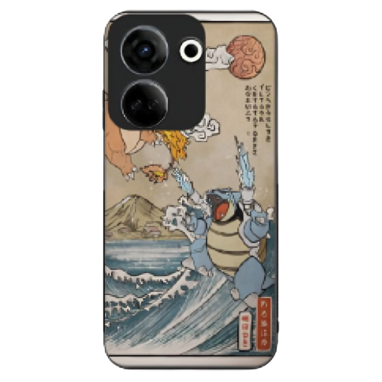 Tecno Camon 20 Case – Premium Artistic Phone Cover (Metal Glass Finish) – ‘The Great Wave of Kanto’ by Libadah