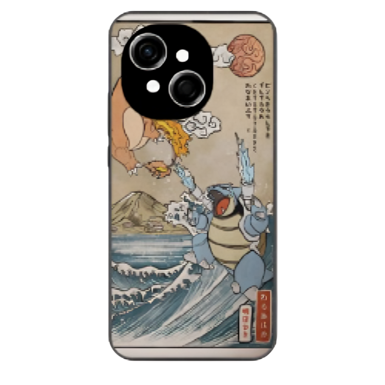 Tecno Spark Go 1 Case – Premium Artistic Phone Cover (Metal Glass Finish) – ‘The Great Wave of Kanto’ by Libadah