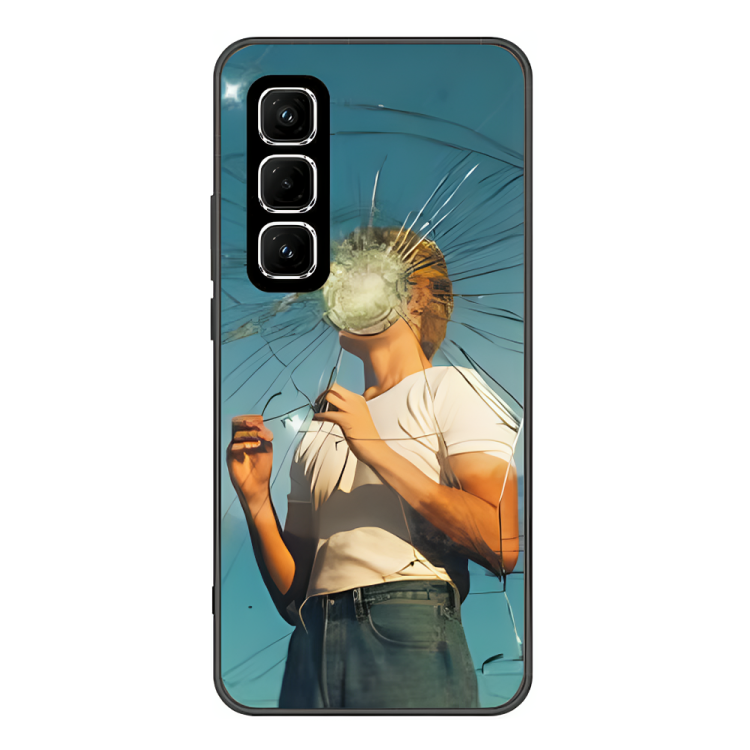 Infinix Hot 50 Case – Premium Artistic Phone Cover (Metal Glass Finish) – ‘What's Left in Broken Glass’ by Libaadah