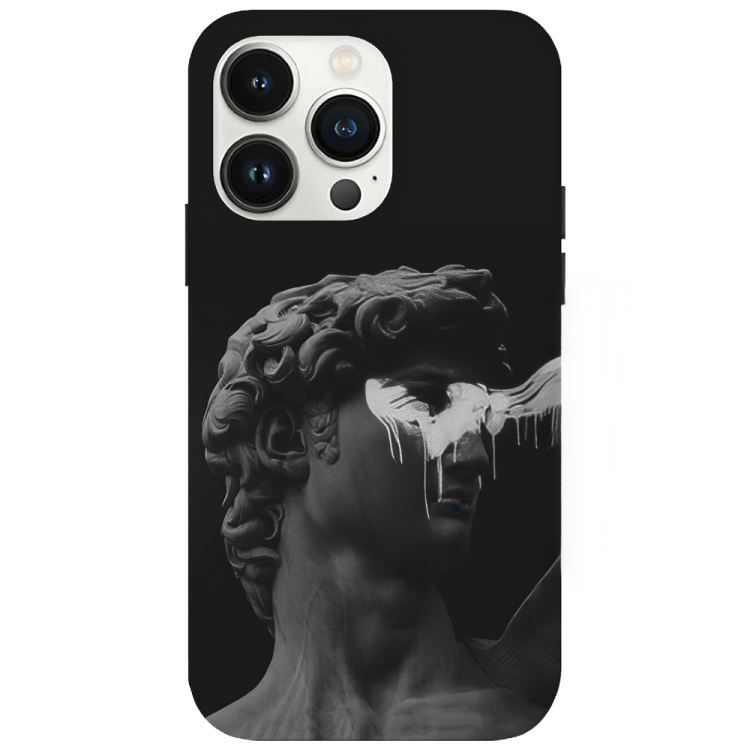 iPhone 16 Pro Max Case – Premium Artistic Phone Cover (Metal Glass Finish) – ‘Even Statues Bleed’ by Libaadah