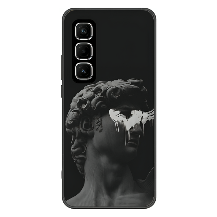Infinix Hot 50 Case – Premium Artistic Phone Cover (Metal Glass Finish) – ‘Even Statues Bleed’ by Libaadah