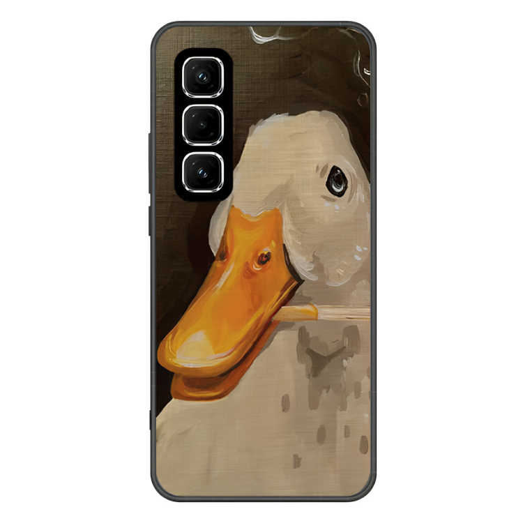 Infinix Hot 50 Case – Premium Artistic Phone Cover (Metal Glass Finish) – ‘An Existential Duck’ by Libaadah