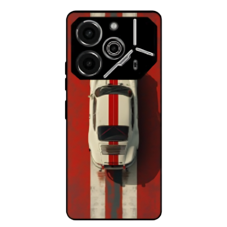 Tecno Pova 6 Pro Case – Premium Artistic Phone Cover (Metal Glass Finish) – ‘Red Stripes of Freedom’ by Libadah