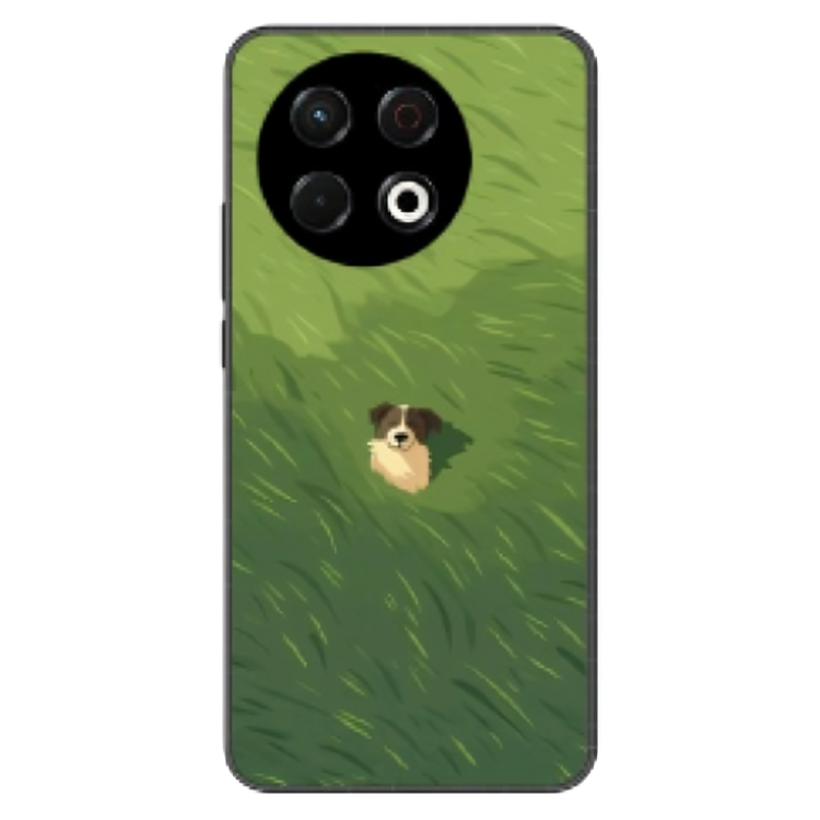 Tecno Spark 30C Case – Premium Artistic Phone Cover (Metal Glass Finish) – ‘The dog in the Grass Field’ by Libadah