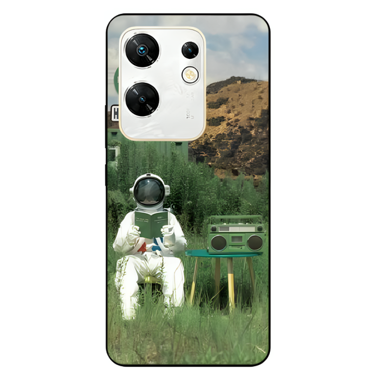 Infinix Zero 30 Case – Premium Artistic Phone Cover (Metal Glass Finish) – ‘The Absence Beneath Happiness’ by Libaadah