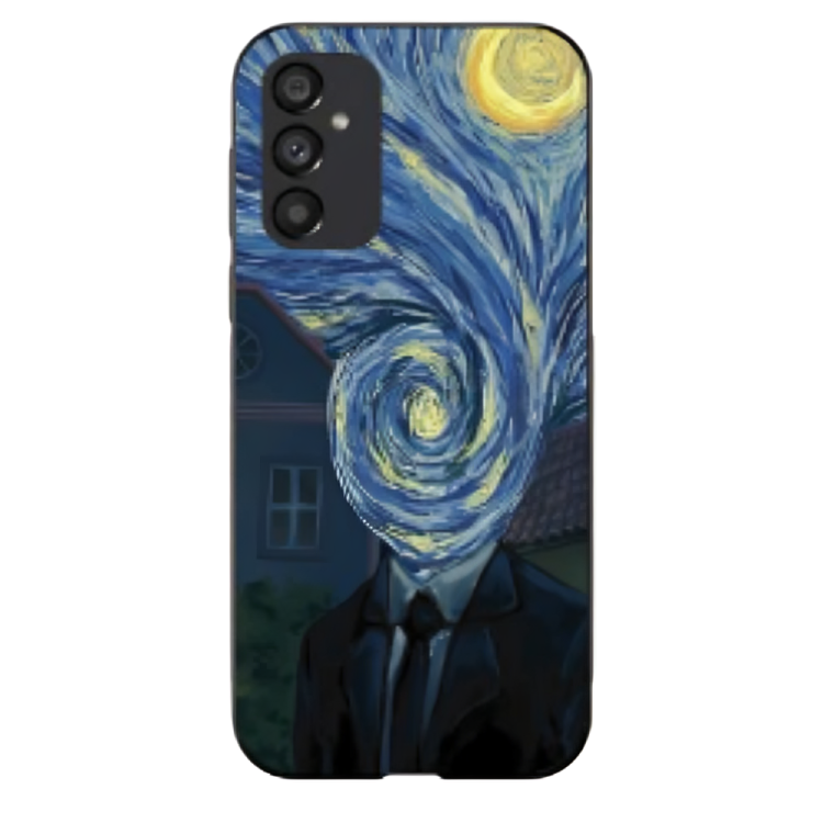 Samsung Galaxy M14 Case – Premium Artistic Phone Cover (Metal Glass Finish) – ‘Thoughts Full of Starry Sky’ by Libaadah