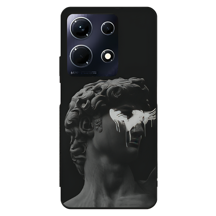 Infinix Note 30 Case – Premium Artistic Phone Cover (Metal Glass Finish) – ‘Even Statues Bleed’ by Libaadah