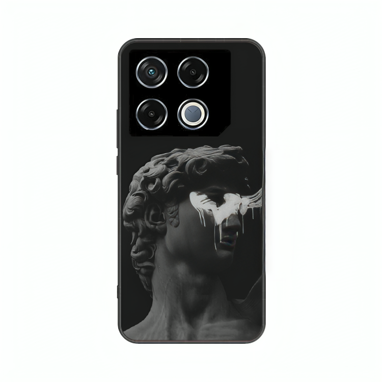 Infinix GT 20 case featuring 'Even Statues Bleed' Artwork by Libaadah – premium artistic design with metal-glass finish