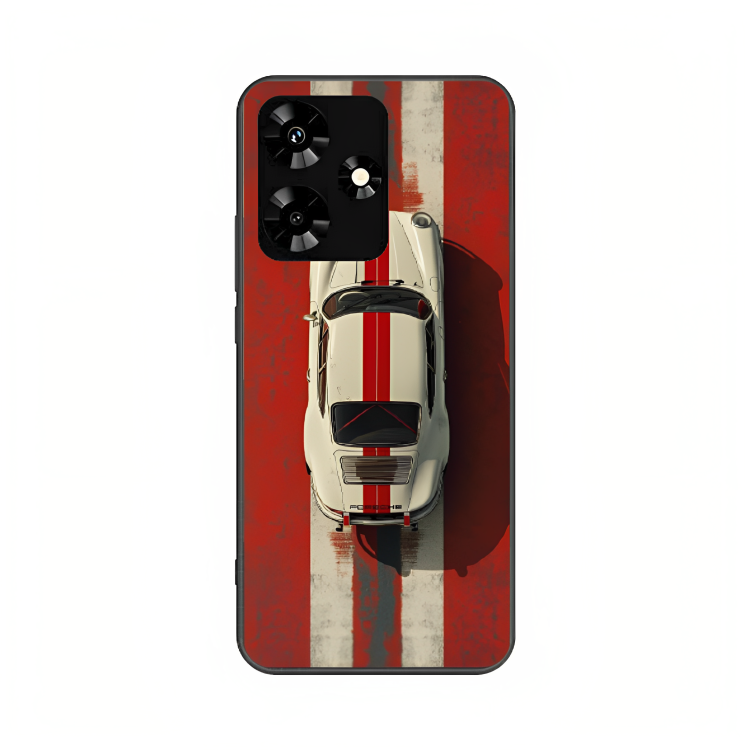 Infinix Hot 30 case featuring 'Red Stripes of Freedom' Artwork by Libaadah – premium artistic design with metal-glass finish