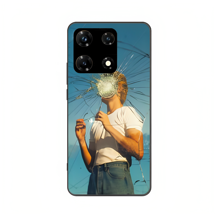 Infinix Note 30 Pro case featuring 'What' Artwork by Libaadah – premium artistic design with metal-glass finish