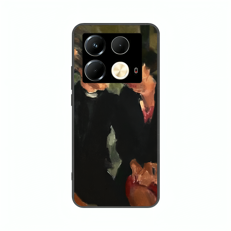 Infinix Note 40 case featuring 'The Melancholy of Happy Hours' Artwork by Libaadah – premium artistic design with metal-glass finish