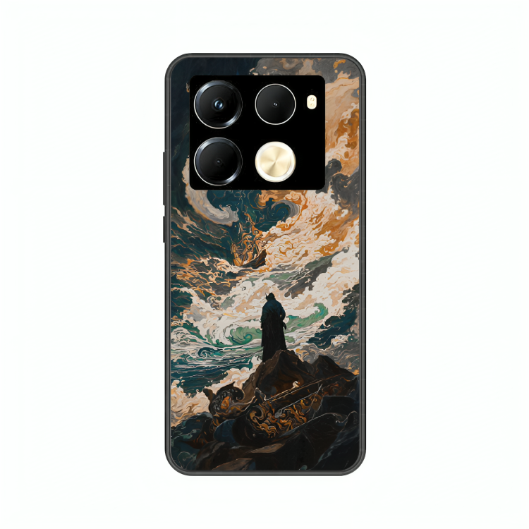 Infinix Note 40 Pro case featuring 'Above the Drowning Sea' Artwork by Libaadah – premium artistic design with metal-glass finish