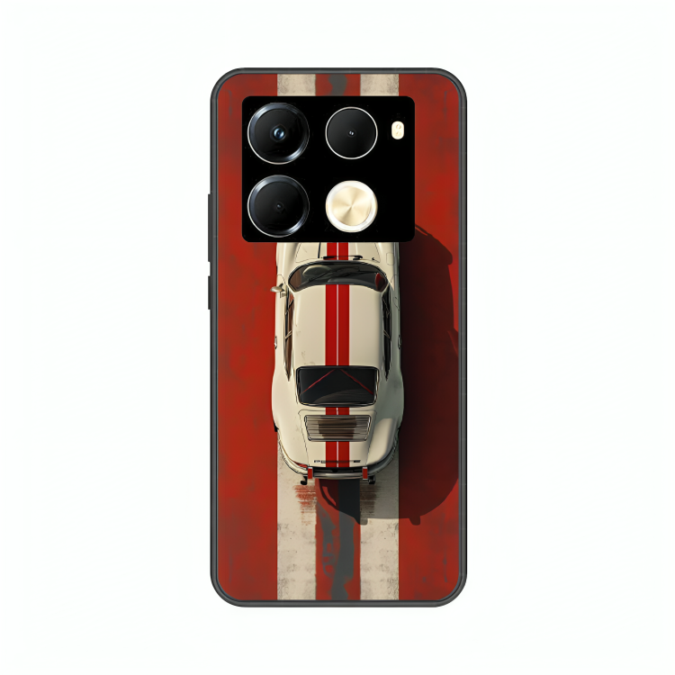 Infinix Note 40 Pro case featuring 'Red Stripes of Freedom' Artwork by Libaadah – premium artistic design with metal-glass finish