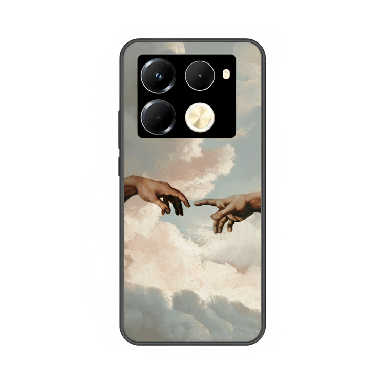 Infinix Note 40 Pro case featuring 'The Beauty of Almost' Artwork by Libaadah – premium artistic design with metal-glass finish