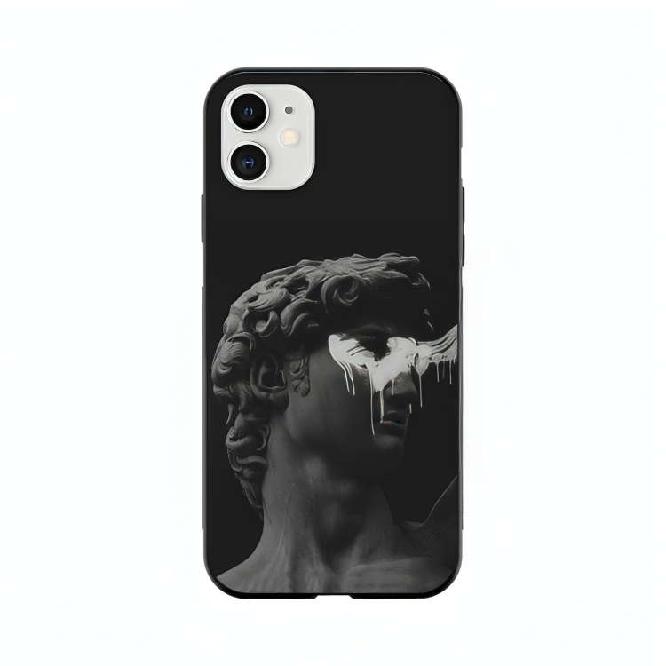 iPhone 12 mini case featuring 'Even Statues Bleed' Artwork by Libaadah – premium artistic design with metal-glass finish