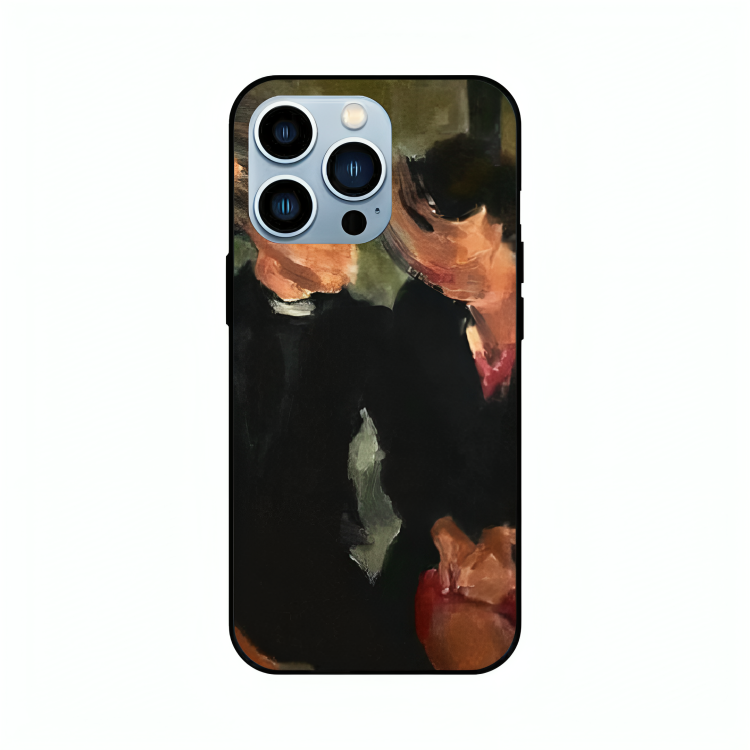 iPhone 12 Pro Max case featuring 'The Melancholy of Happy Hours' Artwork by Libaadah – premium artistic design with metal-glass finish
