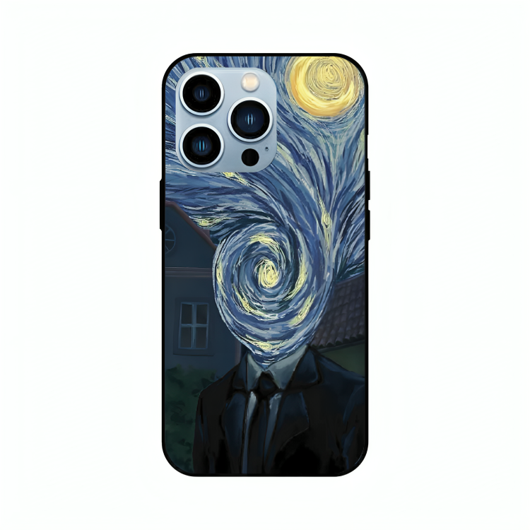 iPhone 12 Pro Max case featuring 'Thoughts Full of Starry Sky' Artwork by Libaadah – premium artistic design with metal-glass finish