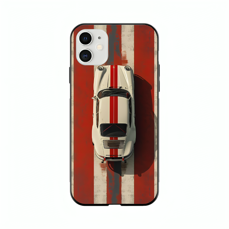 iPhone 12 case featuring 'Red Stripes of Freedom' Artwork by Libaadah – premium artistic design with metal-glass finish