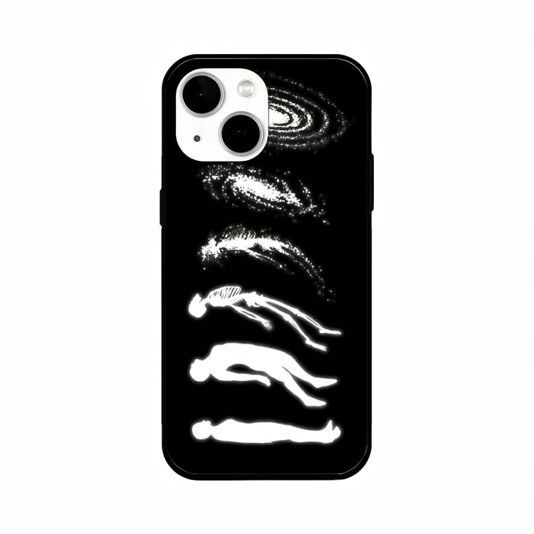 iPhone 13 mini case featuring 'Stars Made of Endings' Artwork by Libaadah – premium artistic design with metal-glass finish