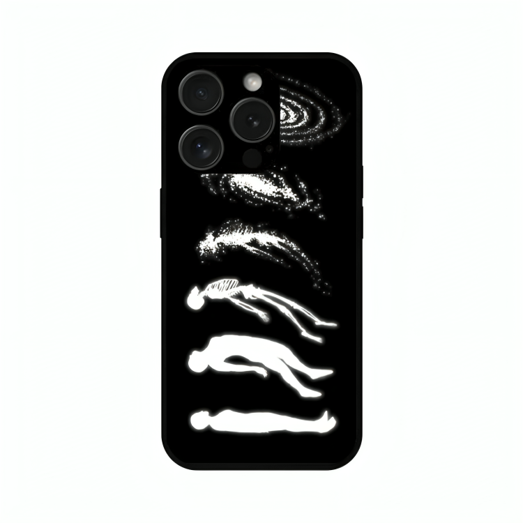 iPhone 15 Pro case featuring 'Stars Made of Endings' Artwork by Libaadah – premium artistic design with metal-glass finish