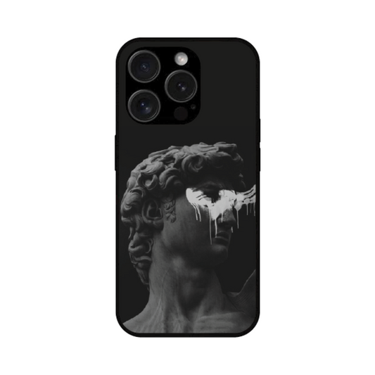 iPhone 15 Pro Case – Premium Artistic Phone Cover (Metal Glass Finish) – ‘Even Statues Bleed’ by Libaadah