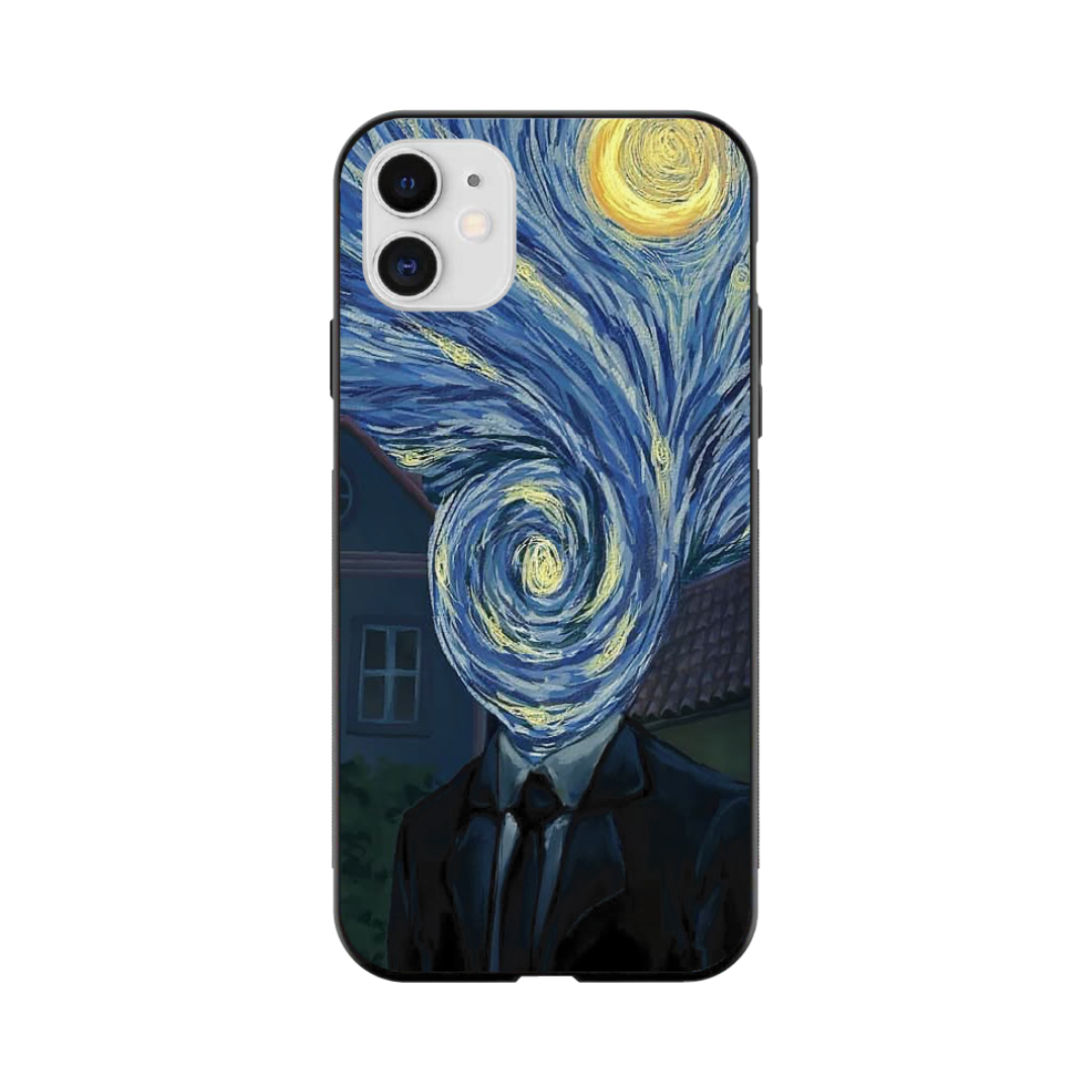 iPhone 12 mini Case – Premium Artistic Phone Cover (Metal Glass Finish) – ‘Thoughts Full of Starry Sky’ by Libaadah