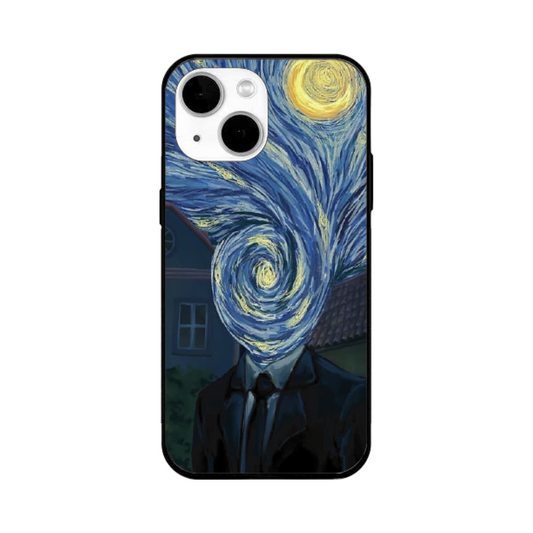 iPhone 13 mini Case – Premium Artistic Phone Cover (Metal Glass Finish) – ‘Thoughts Full of Starry Sky’ by Libaadah