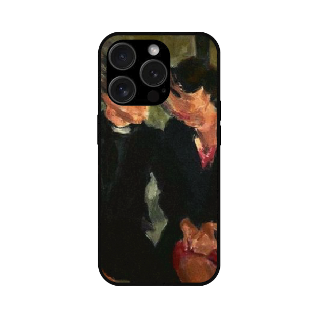 iPhone 15 Pro Max Case – Premium Artistic Phone Cover (Metal Glass Finish) – ‘The Melancholy of Happy Hours’ by Libaadah