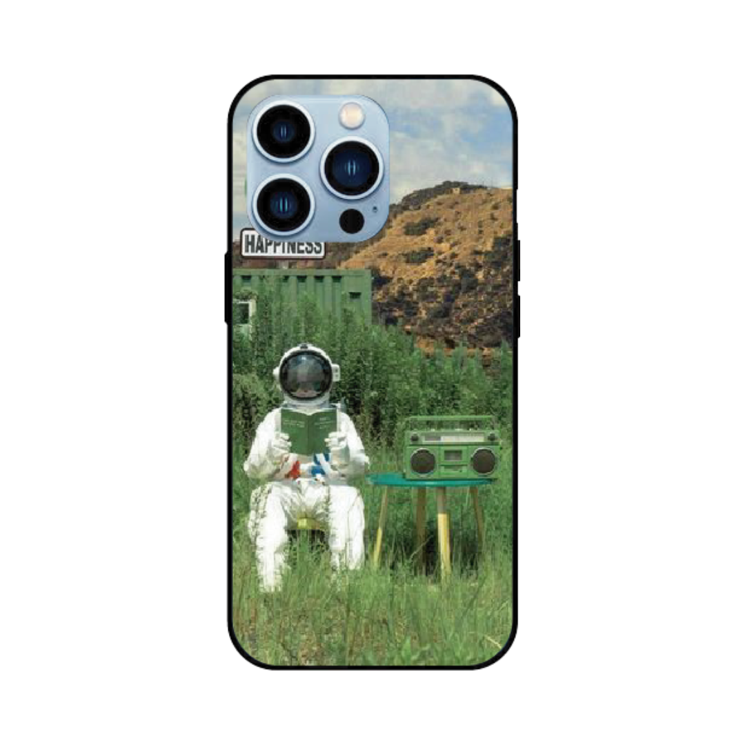 iPhone 13 Pro Case – Premium Artistic Phone Cover (Metal Glass Finish) – ‘The Absence Beneath Happiness’ by Libaadah