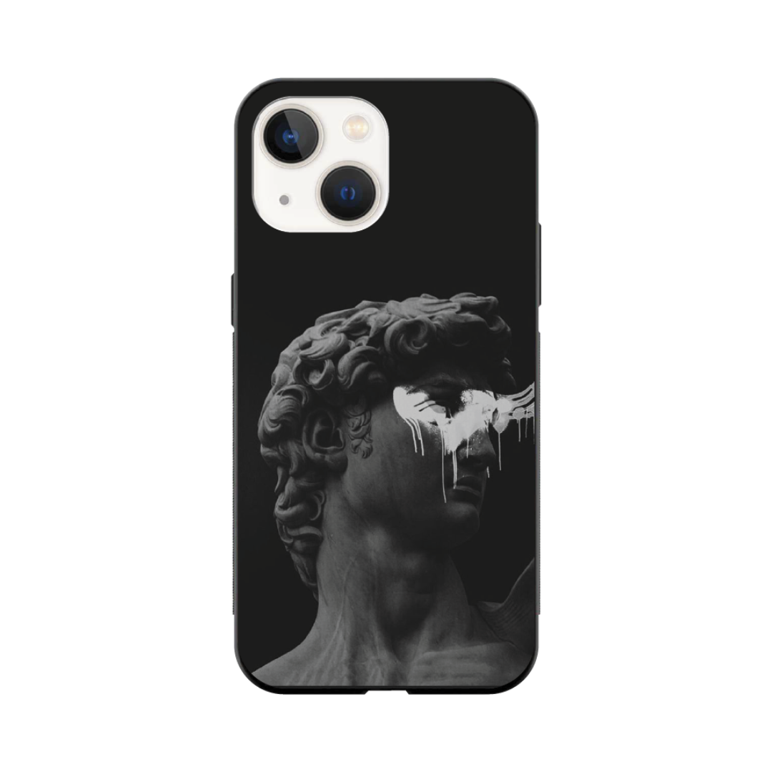 iPhone 14 Case – Premium Artistic Phone Cover (Metal Glass Finish) – ‘Even Statues Bleed’ by Libaadah