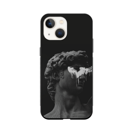iPhone 14 Case – Premium Artistic Phone Cover (Metal Glass Finish) – ‘Even Statues Bleed’ by Libaadah
