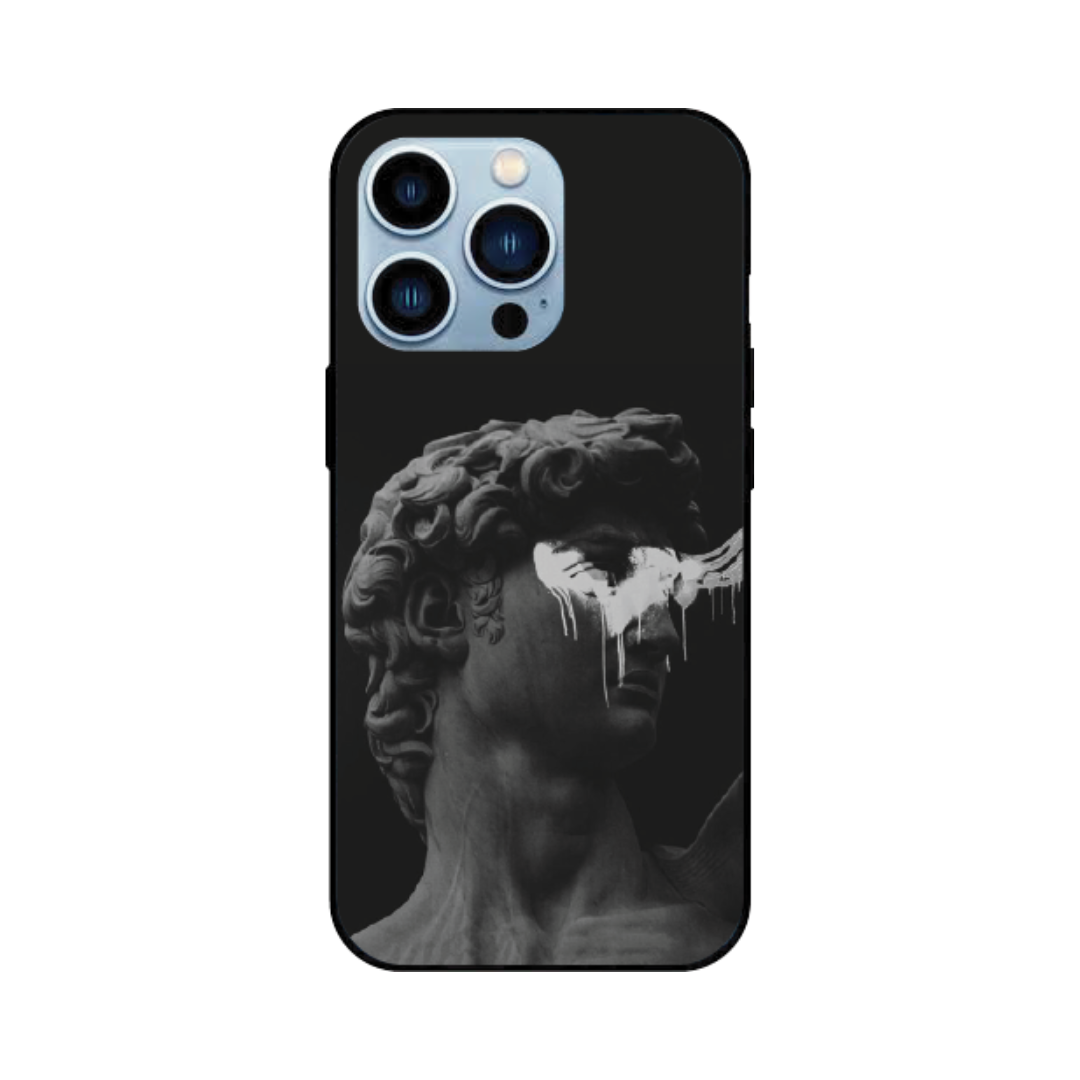 iPhone 13 Pro Max Case – Premium Artistic Phone Cover (Metal Glass Finish) – ‘Even Statues Bleed’ by Libaadah