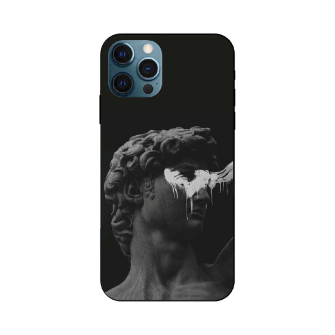 iPhone 12 Pro Max Case – Premium Artistic Phone Cover (Metal Glass Finish) – ‘Even Statues Bleed’ by Libaadah