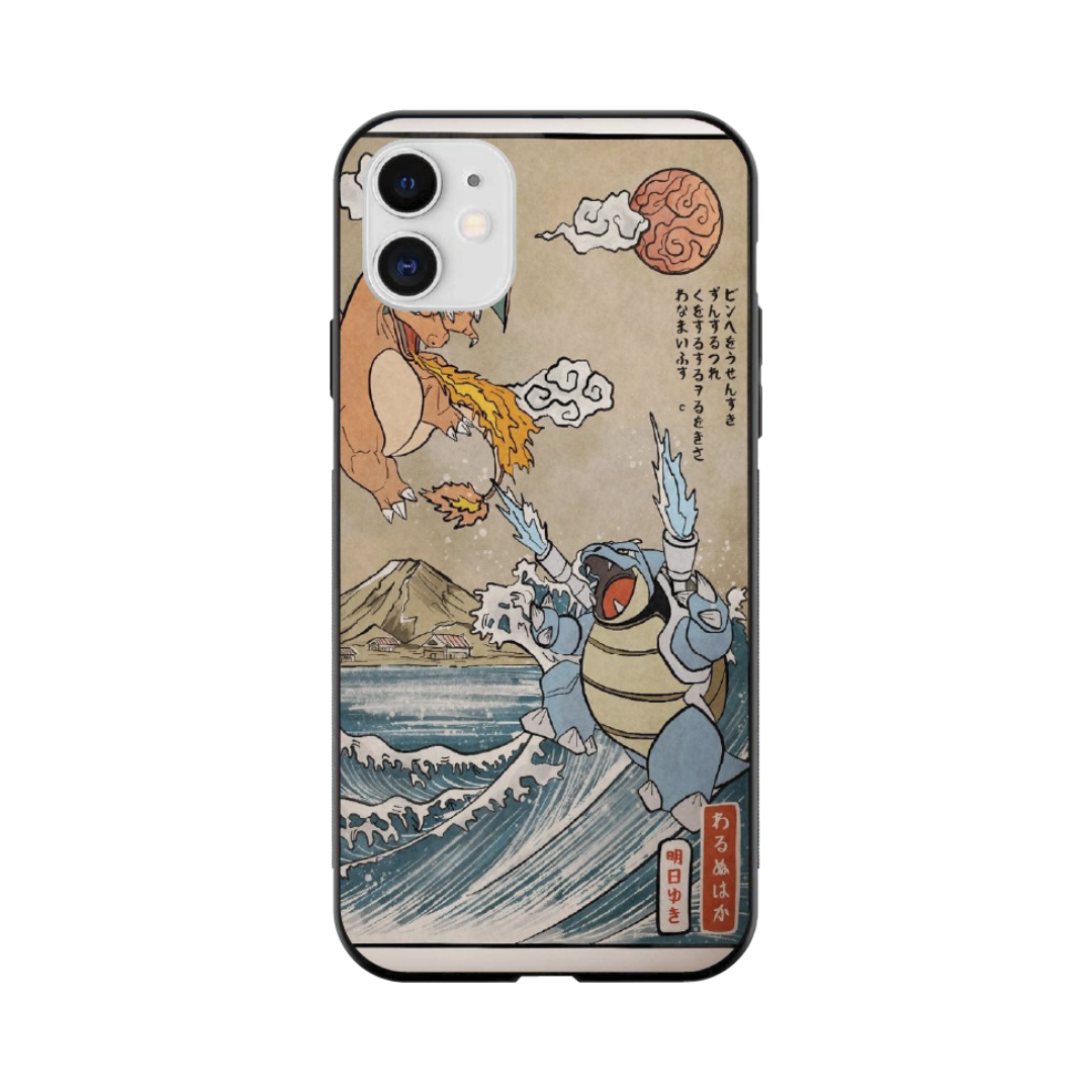 iPhone 12 Case – Premium Artistic Phone Cover (Metal Glass Finish) – ‘The Great Wave of Kanto’ by Libaadah