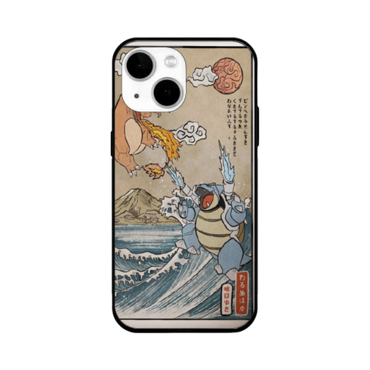 iPhone 13 mini Case – Premium Artistic Phone Cover (Metal Glass Finish) – ‘The Great Wave of Kanto’ by Libaadah