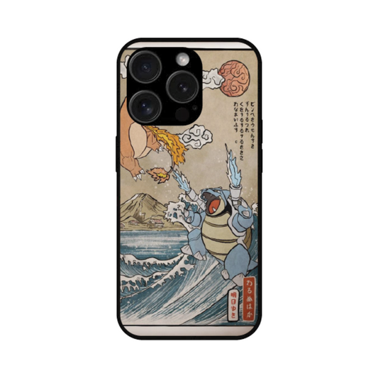 iPhone 15 Pro Case – Premium Artistic Phone Cover (Metal Glass Finish) – ‘The Great Wave of Kanto’ by Libaadah