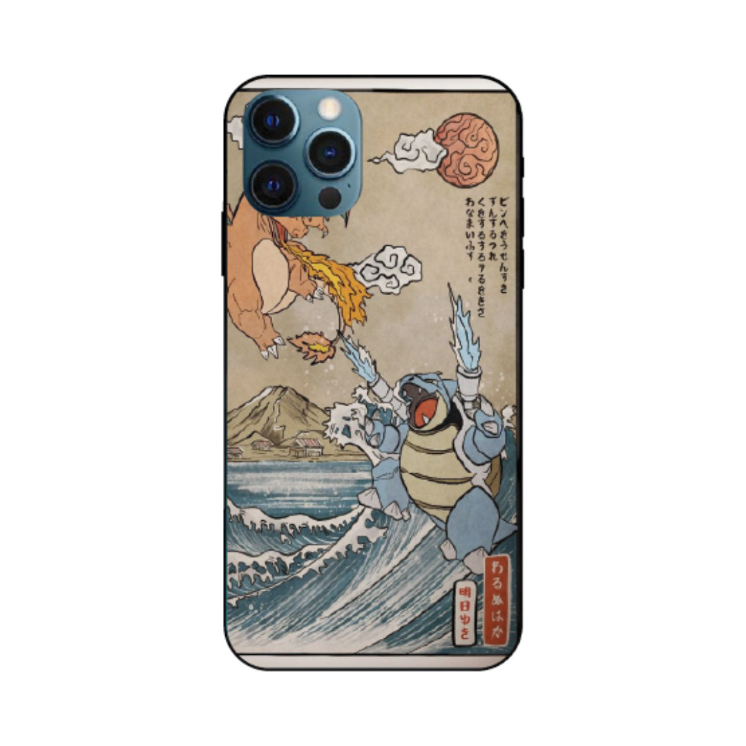 iPhone 12 Pro Case – Premium Artistic Phone Cover (Metal Glass Finish) – ‘The Great Wave of Kanto’ by Libaadah