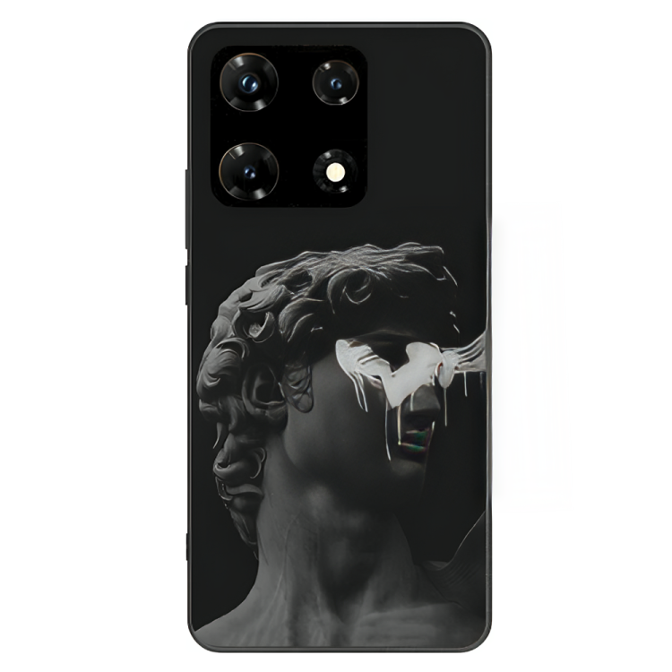 Infinix Note 30 Pro Case – Premium Artistic Phone Cover (Metal Glass Finish) – ‘Even Statues Bleed' by Libaadah