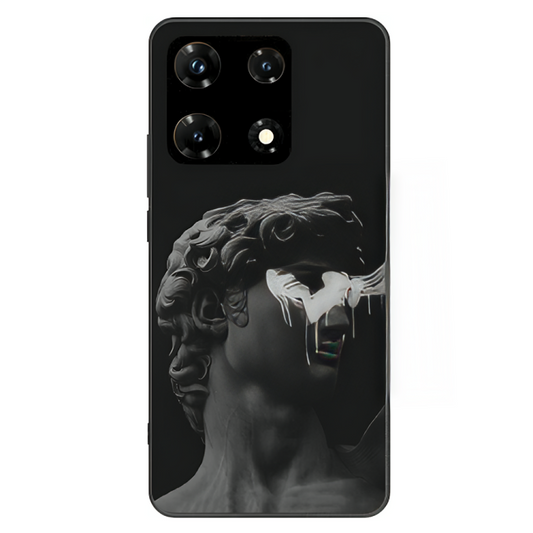 Infinix Note 30 Pro Case – Premium Artistic Phone Cover (Metal Glass Finish) – ‘Even Statues Bleed' by Libaadah