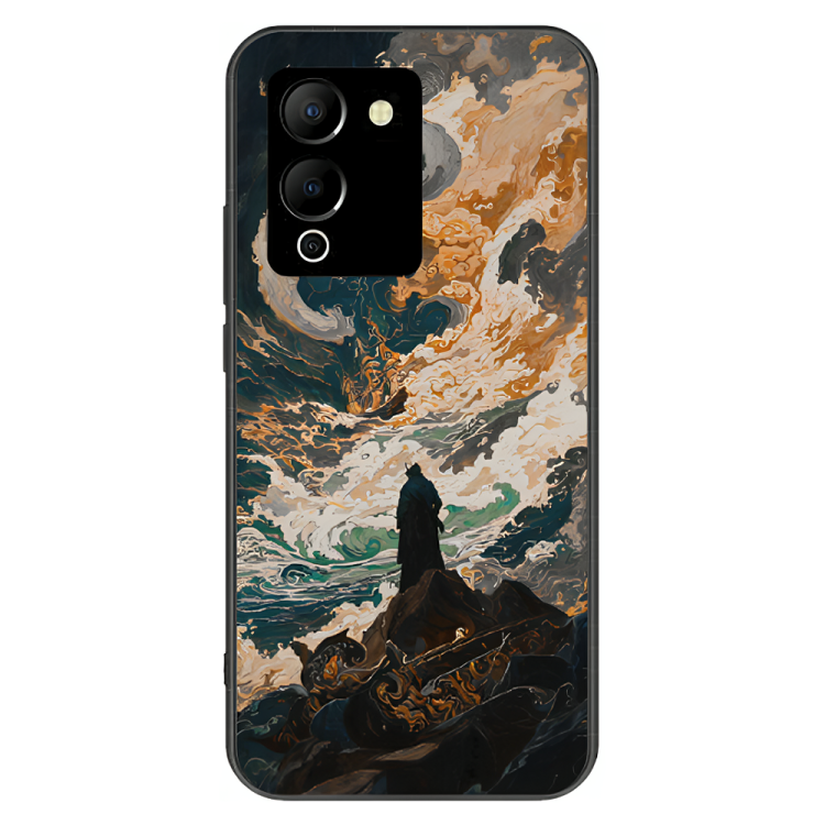 Infinix Note 12 Case – Premium Artistic Phone Cover (Metal Glass Finish) – ‘Above the Drowning Sea' by Libaadah