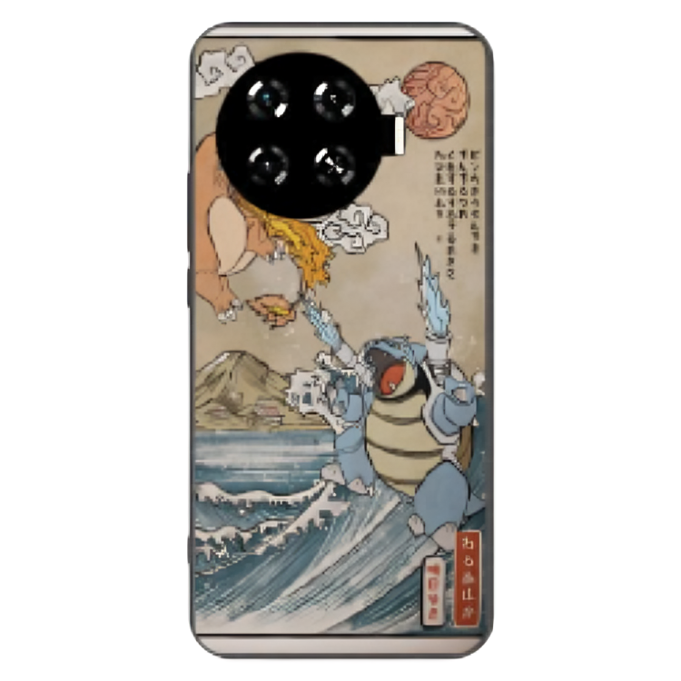 Tecno Spark 20 Pro + Case – Premium Artistic Phone Cover (Metal Glass Finish) – ‘The Great Wave of Kanto’ by Libadah