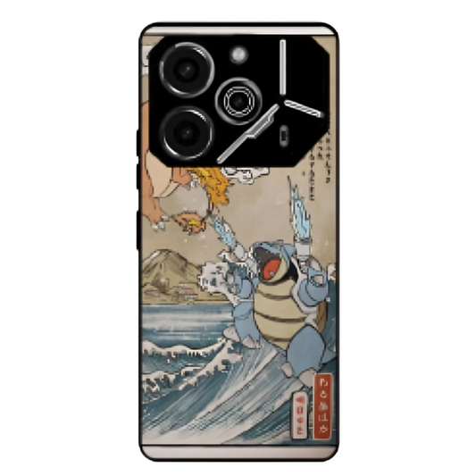 Tecno Pova 6 Neo Case – Premium Artistic Phone Cover (Metal Glass Finish) – ‘The Great Wave of Kanto’ by Libadah