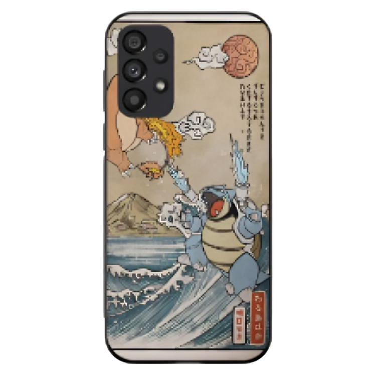 Samsung Galaxy A13 Case – Premium Artistic Phone Cover (Metal Glass Finish) – ‘The Great Wave of Kanto’ by Libaadah