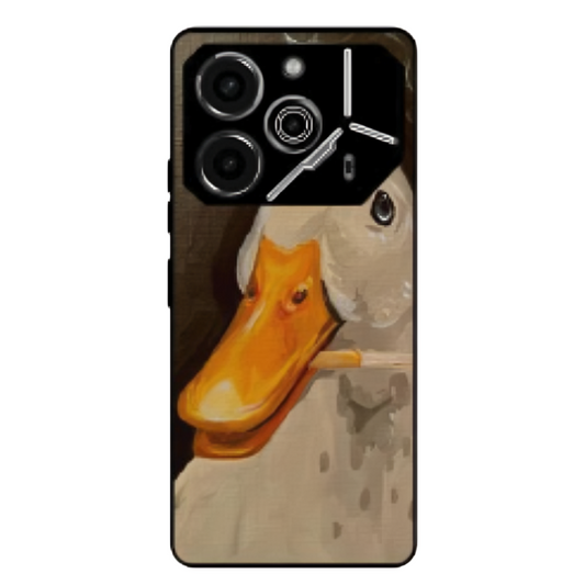 Tecno Pova 6 Neo Case – Premium Artistic Phone Cover (Metal Glass Finish) – ‘An Existential Duck’ by Libadah