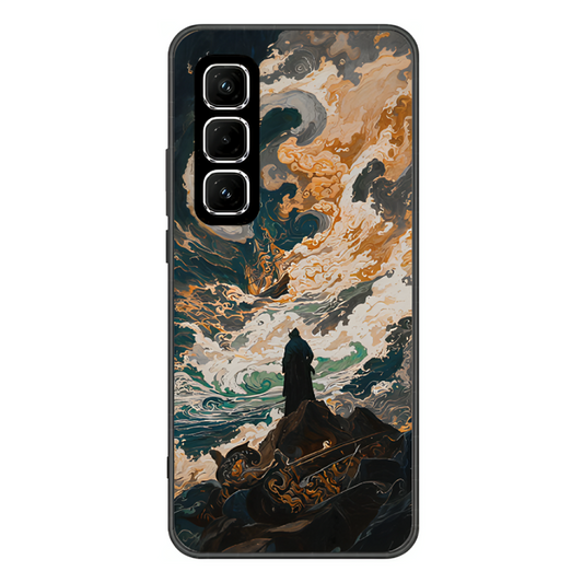Infinix Hot 50 Case – Premium Artistic Phone Cover (Metal Glass Finish) – ‘Above the Drowning Sea’ by Libaadah